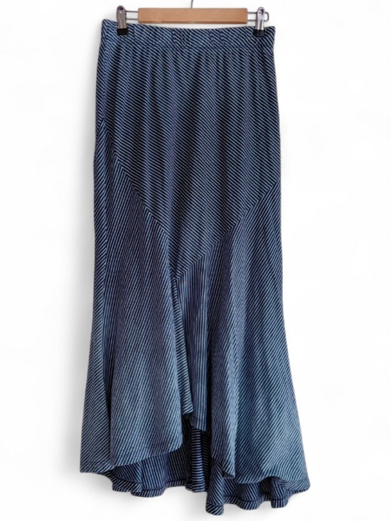 Ag Adriano Goldschmied Dresses & Skirts - AG Adriano Goldschmied Navy Blue Striped Pull On Knit Maxi Skirt Size S